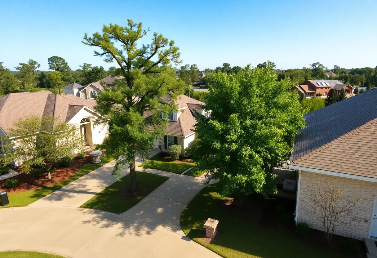 Residential neighborhood in Bossier Parish, Louisiana