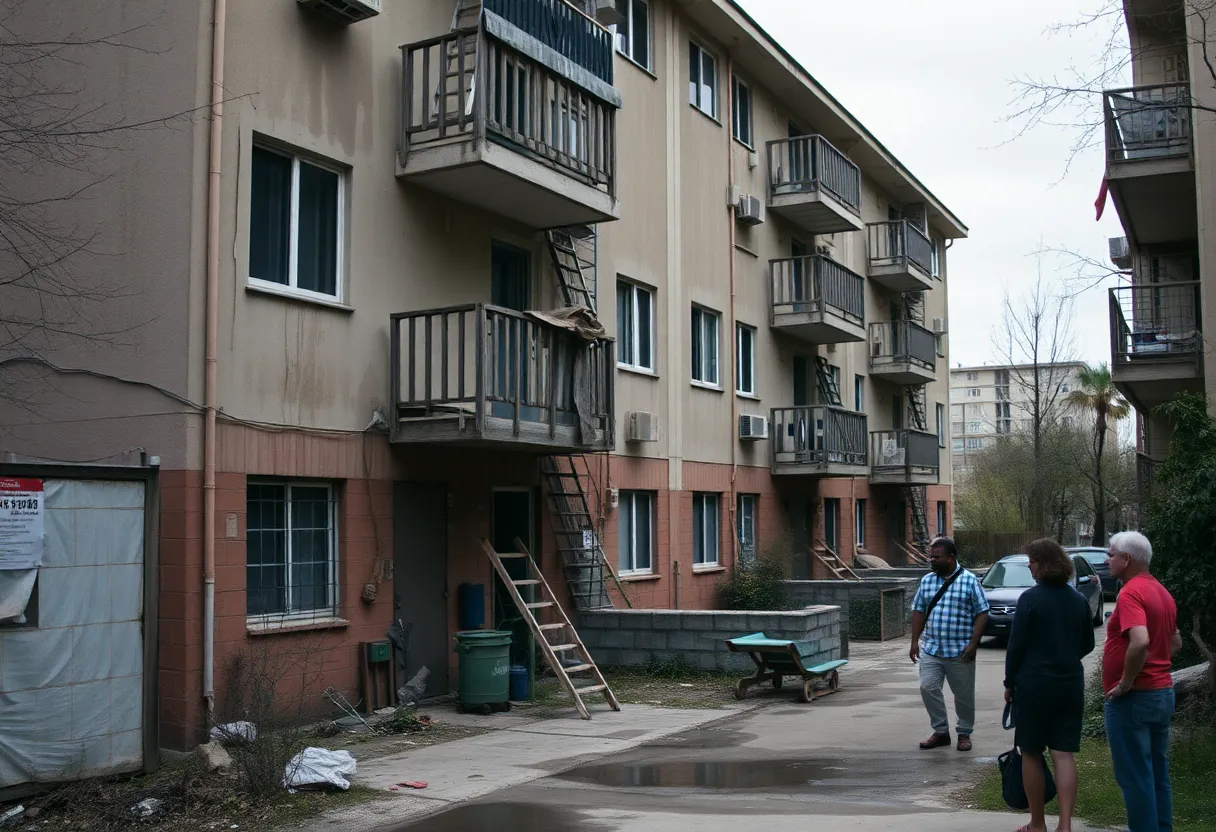 Cambridge Court 2 Apartments with visible maintenance issues