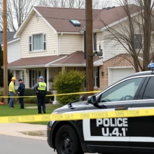 Police investigations in a suburban neighborhood