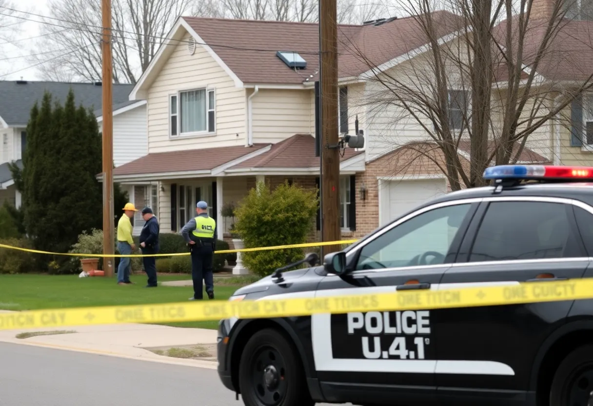 Police investigations in a suburban neighborhood