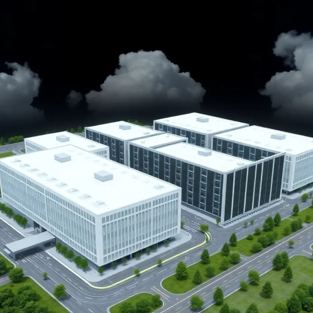 Rendering of the proposed data center in Shreveport, Louisiana