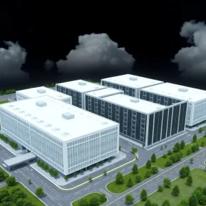 Rendering of the proposed data center in Shreveport, Louisiana