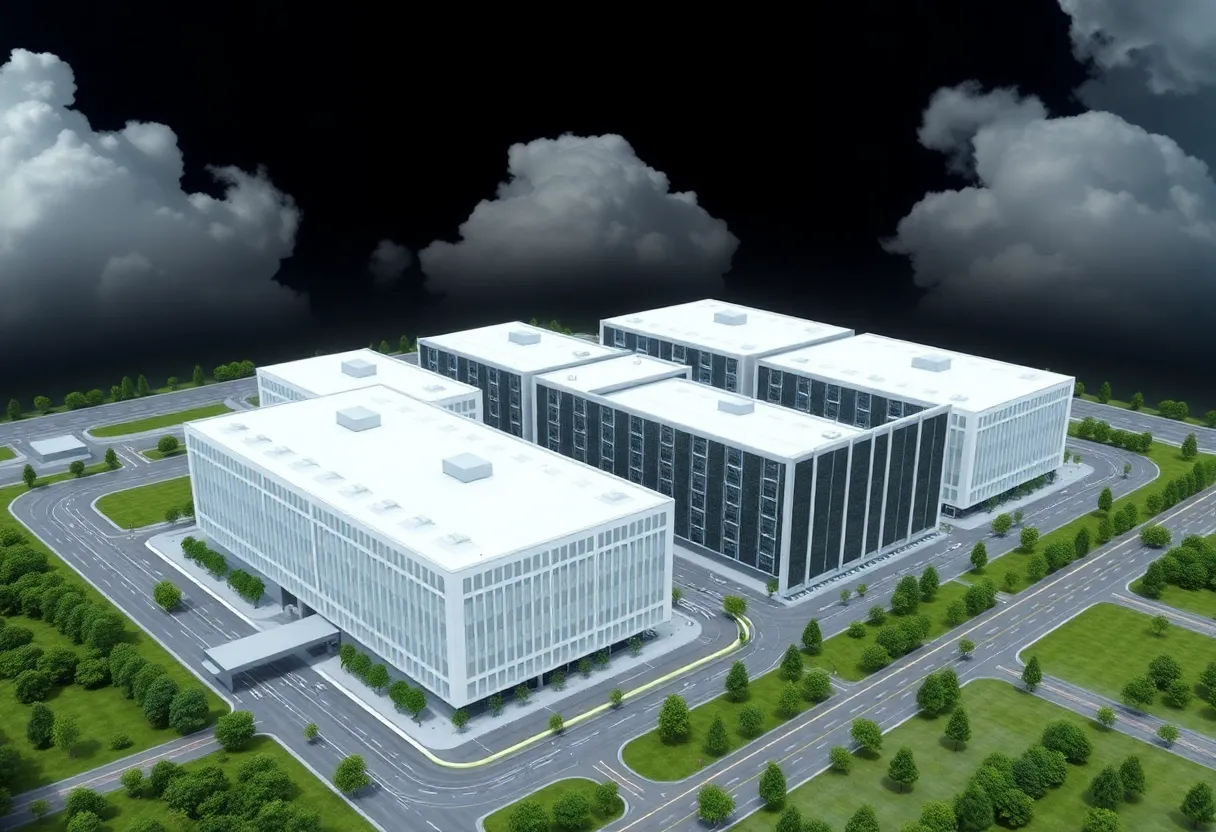 Rendering of the proposed data center in Shreveport, Louisiana