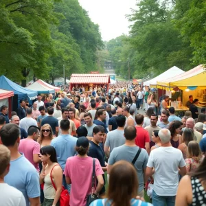 Crowd enjoying the Highland Jazz and Blues Festival in Shreveport