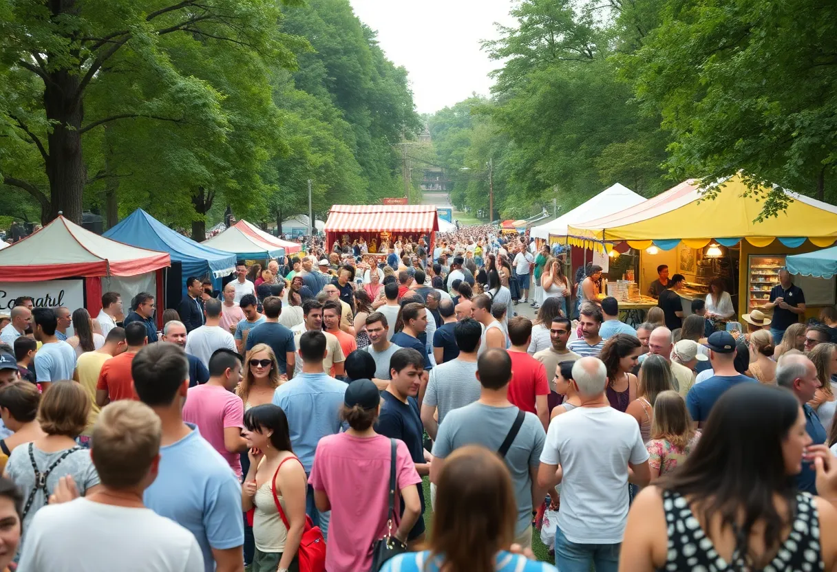 Crowd enjoying the Highland Jazz and Blues Festival in Shreveport