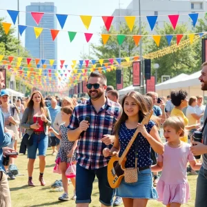 Festival attendees enjoying activities at the Humor & Harmony festival in Shreveport.