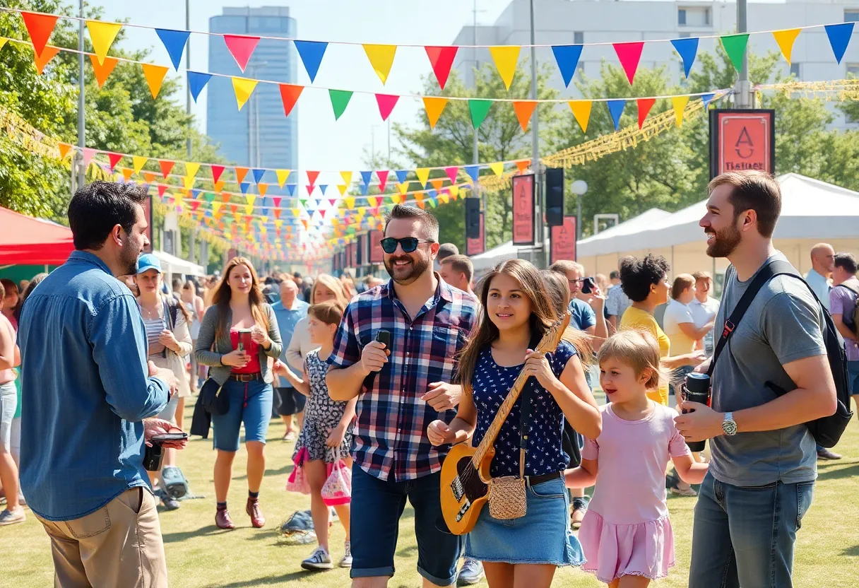 Festival attendees enjoying activities at the Humor & Harmony festival in Shreveport.