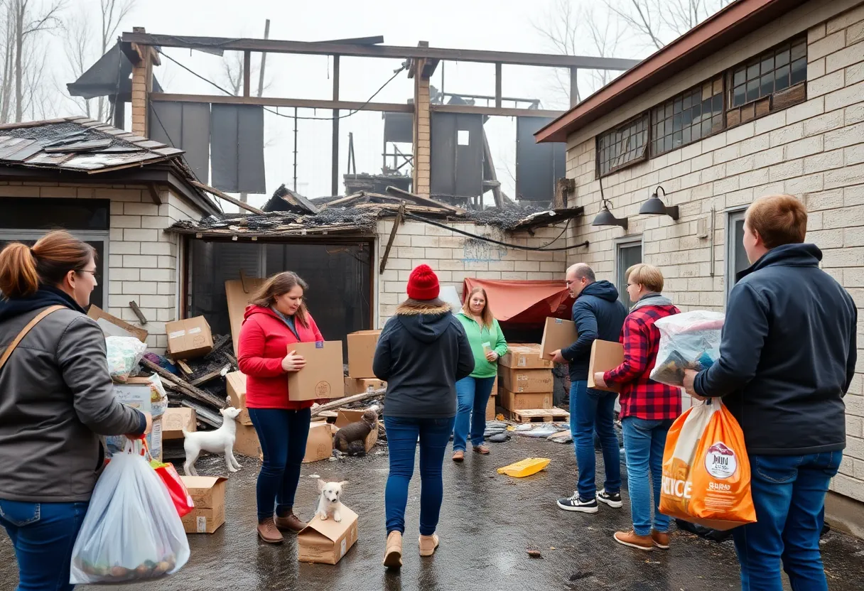Damage caused by fire at LA Baby Mommas pet rescue in Shreveport
