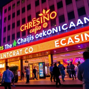 Fireworks over Live! Casino & Hotel Louisiana during its grand opening