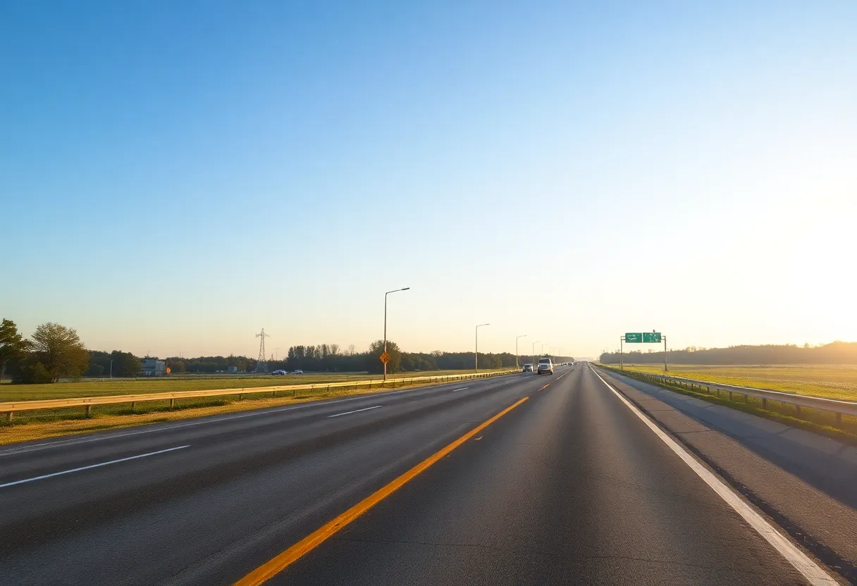 Louisiana Highway 3 early morning landscape