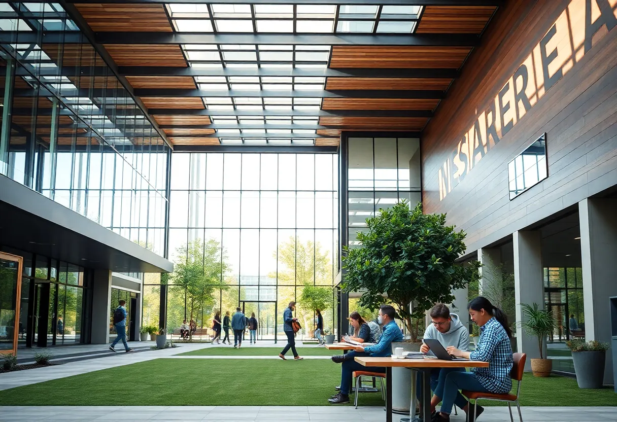 Students on LSU campus engaging in study