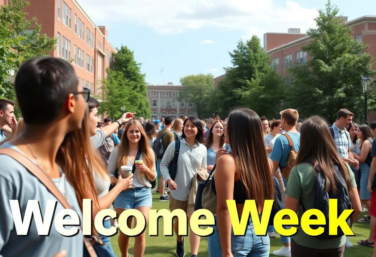 Students participating in activities during LSU's Welcome Week