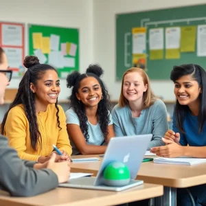 Students attending a mental health workshop in a classroom.