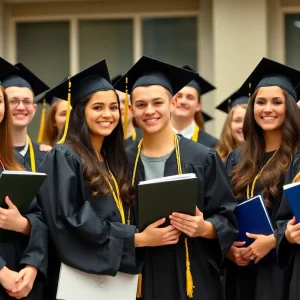 High school seniors celebrating their National Merit Semifinalist achievements