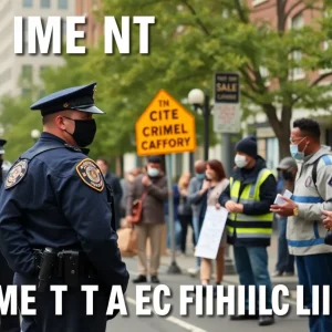 Visual representation of New Orleans addressing crime through discussions and police presence.