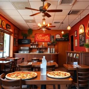 Interior of Sal's Emergency Pizza Services with customers enjoying pizza