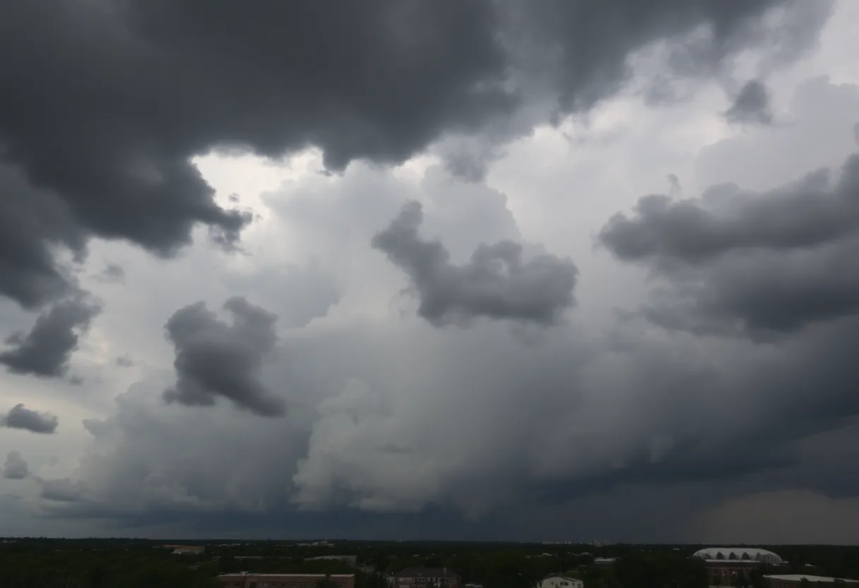 Storm clouds forming over Shreveport, Louisiana