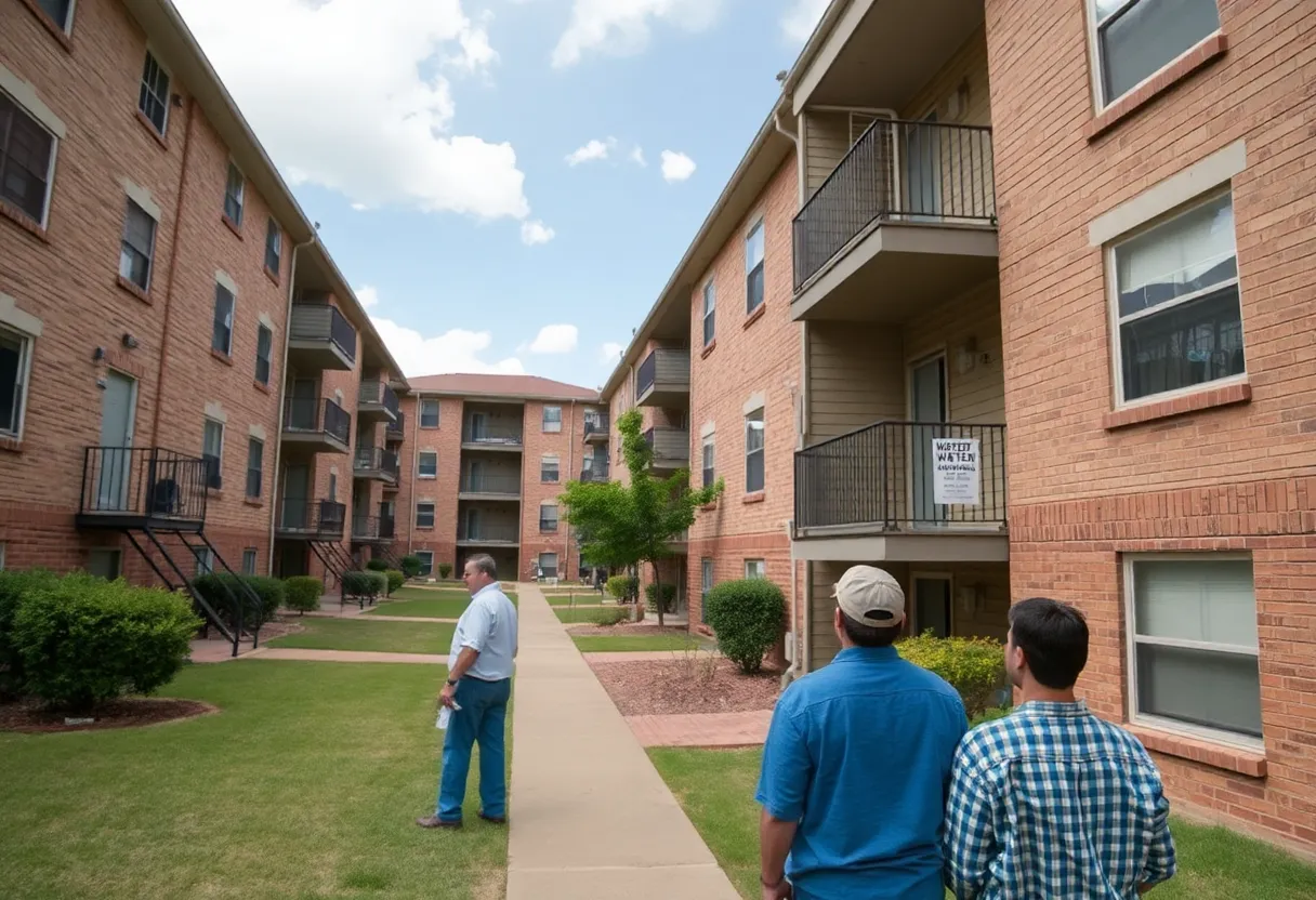 Cambridge Court 2 Apartments showing maintenance issues and water bill notices.