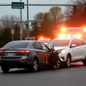 Emergency services responding to a car accident in Shreveport