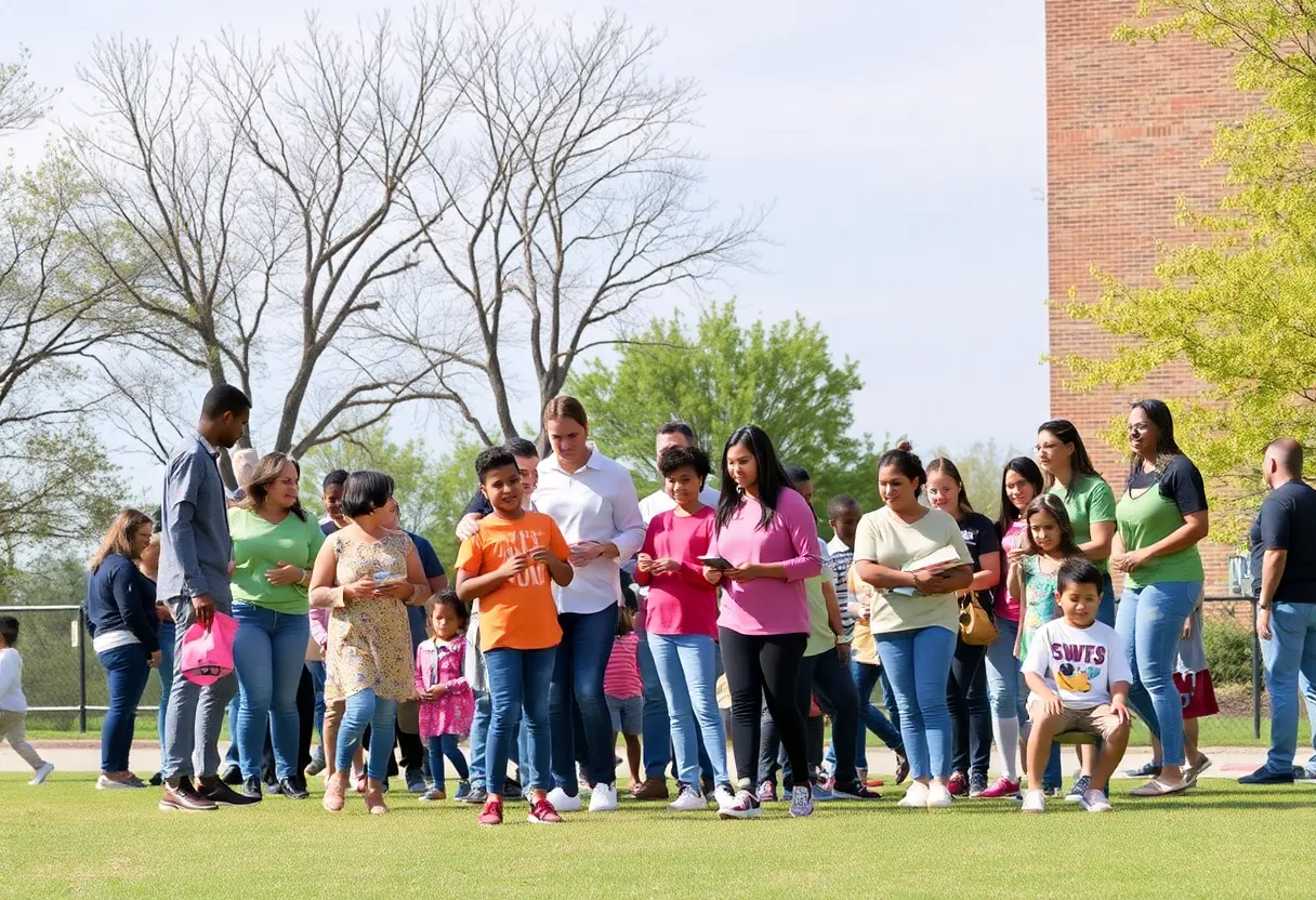 Families and children engaging in educational activities in Shreveport.