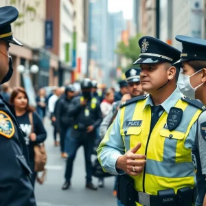 Police officers engaging with the community in Shreveport