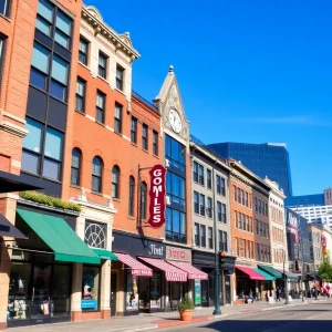 Downtown Shreveport showcasing entertainment venues