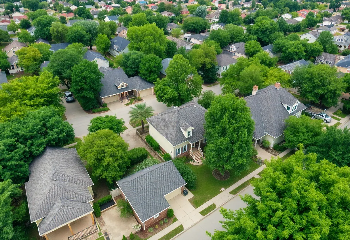 Neighborhood view in Shreveport, Louisiana