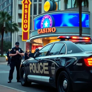 Police vehicle at Sam’s Town Casino