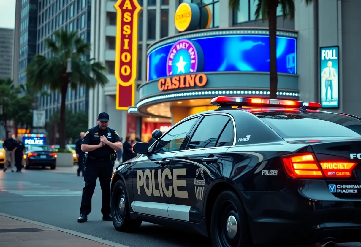 Police vehicle at Sam’s Town Casino