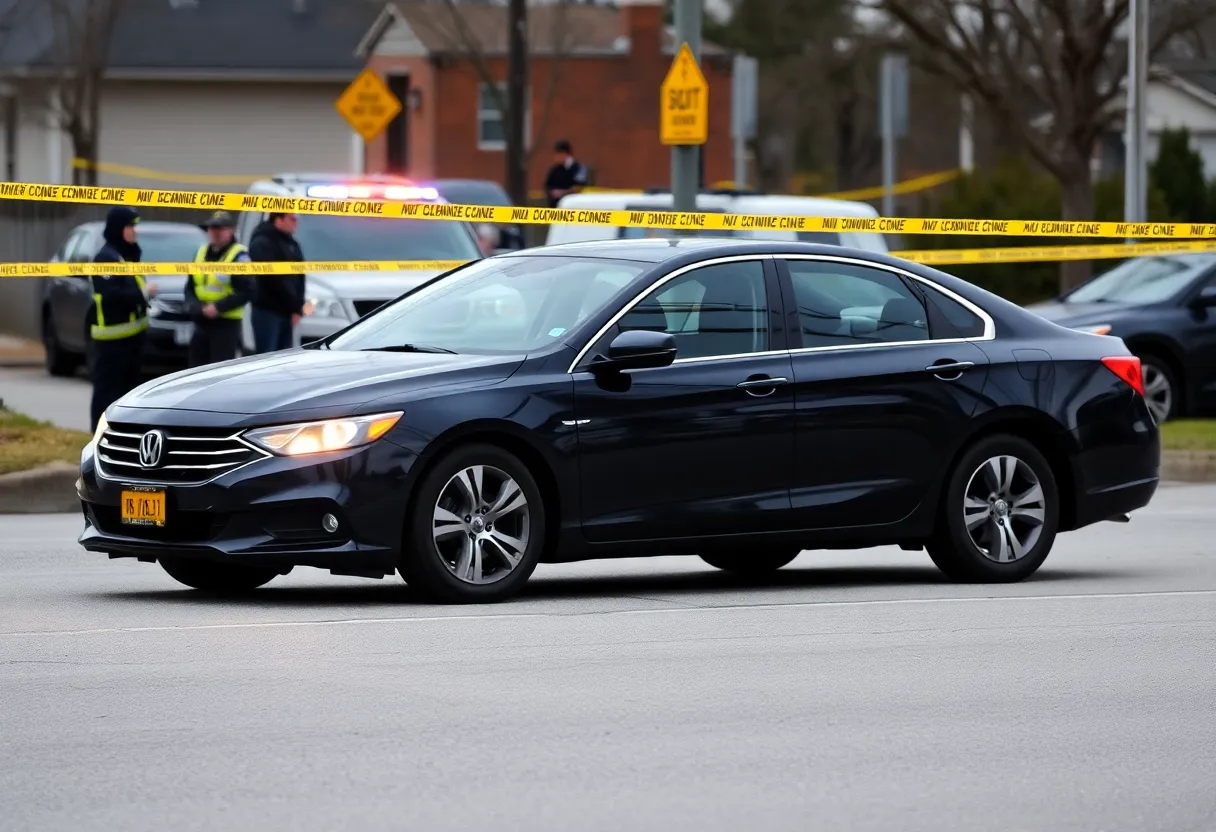 Crime scene on Peach Street with police presence