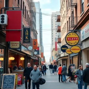 Small business district in Shreveport with various shops
