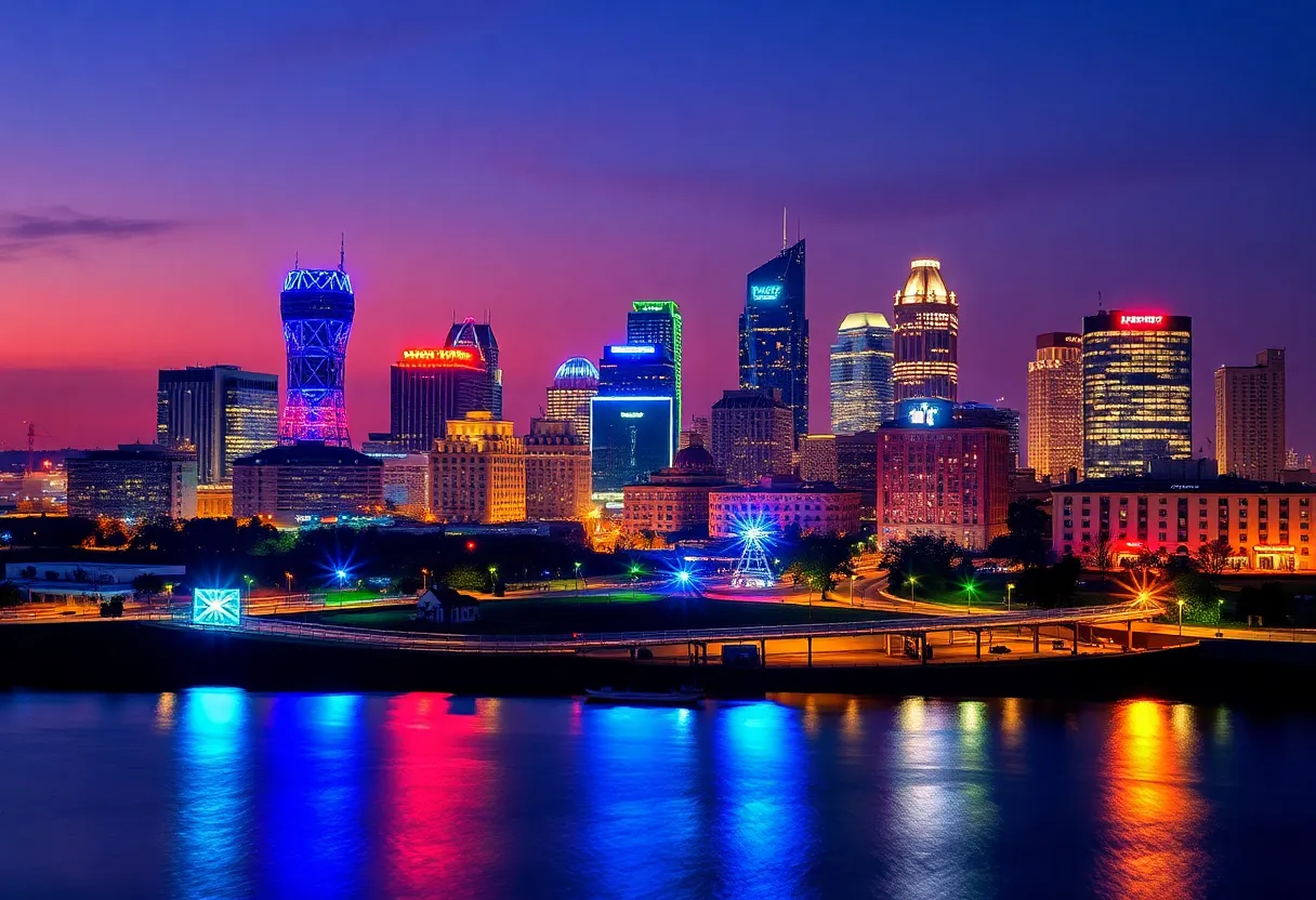 Aerial view of Shreveport showcasing a blend of technology and culture.