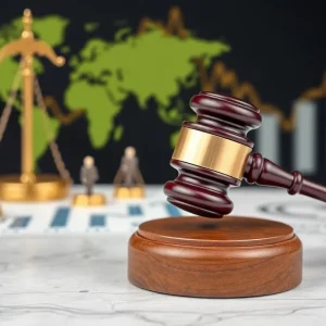 Legal gavel and trade symbols representing court ruling on tariffs