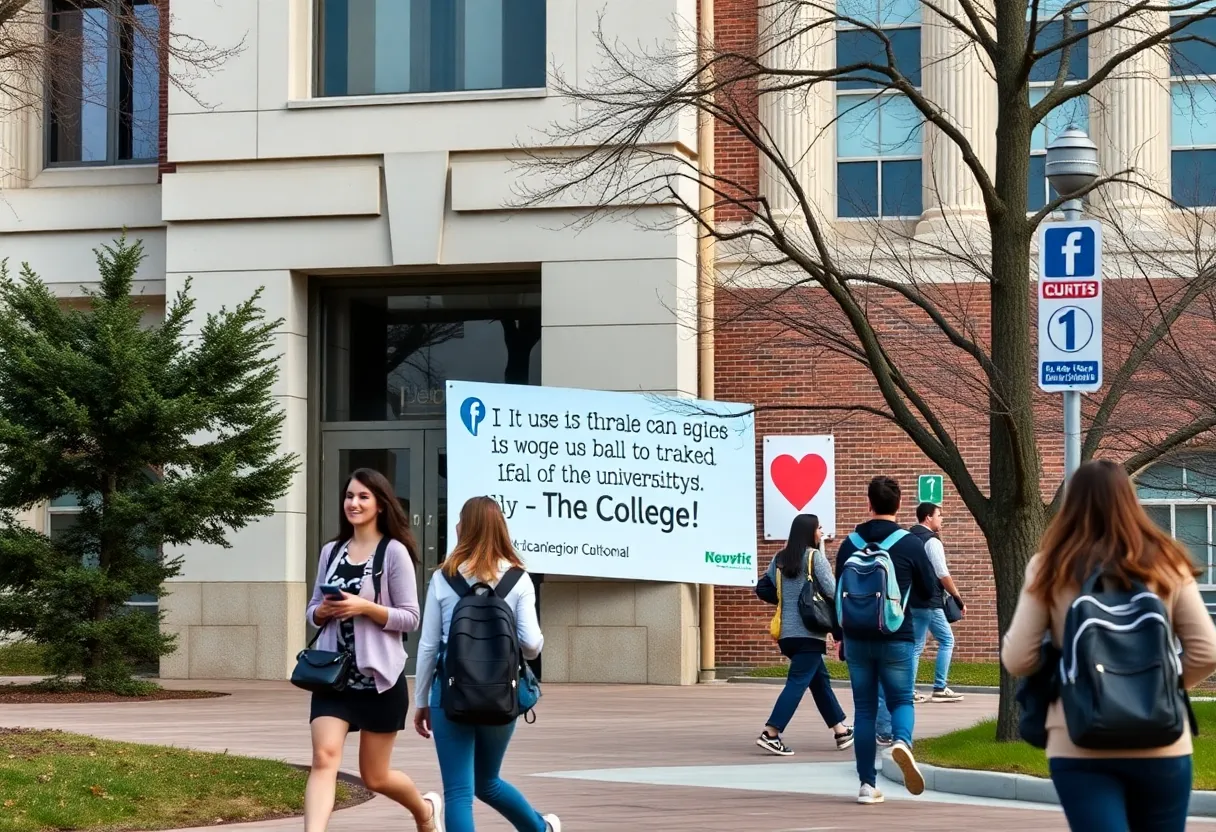 Students on LSU campus observing humorous TikTok trends