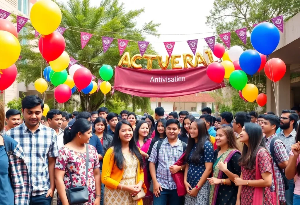 Community members celebrating the 75th anniversary at Booker T. Washington High School