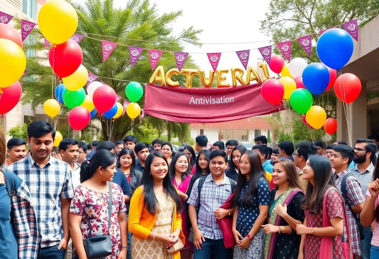 Community members celebrating the 75th anniversary at Booker T. Washington High School