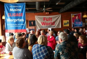 Community members gather for a campaign announcement in Shreveport