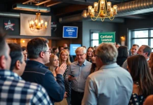 Crowd at a political campaign launch event in Shreveport