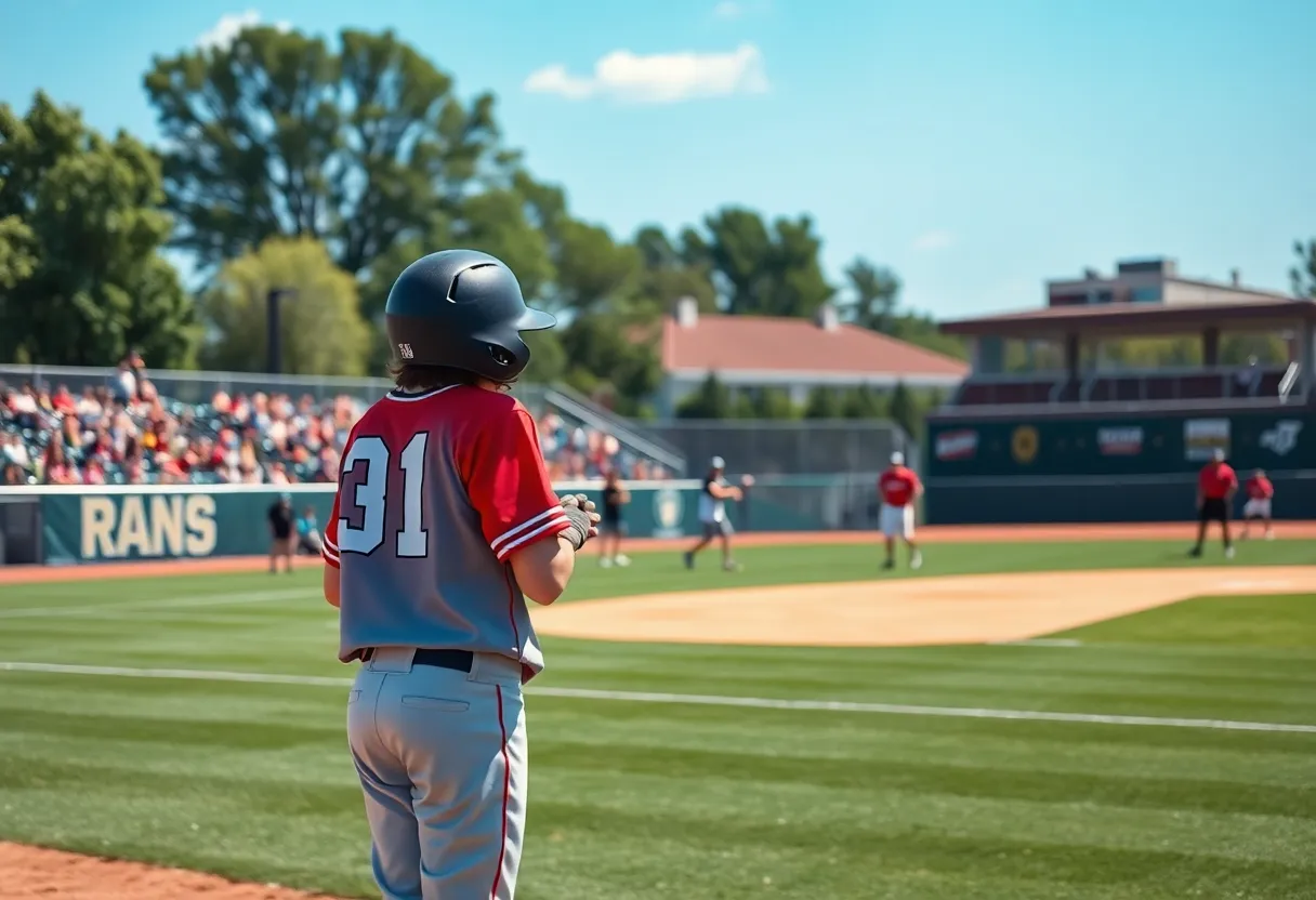 Baseball player training in outfield for upcoming season