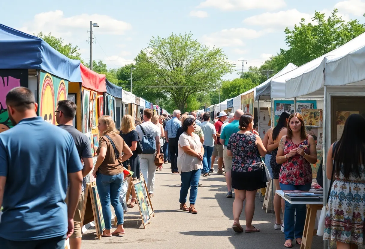 Local artists showcasing their work at a festival in Shreveport