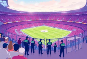 Security measures being implemented during LSU football game