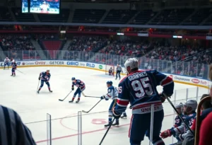 Shreveport Mudbugs competing against Corpus Christi IceRays during a hockey match