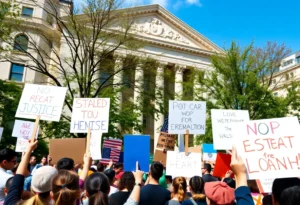 Protesters at the No Kings demonstration in Shreveport