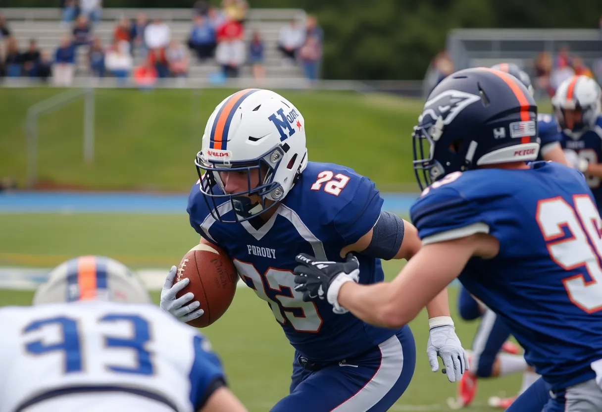 Parkway Panthers competing against Airline Vikings in a high school football game.