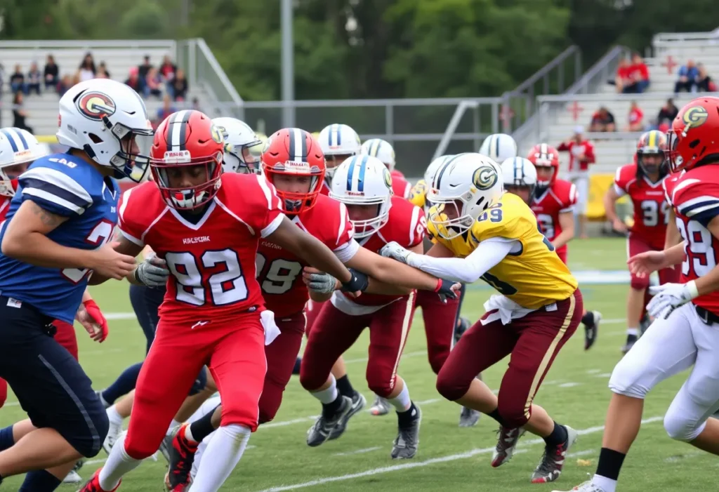 Parkway Panthers celebrating after winning a high school football game.