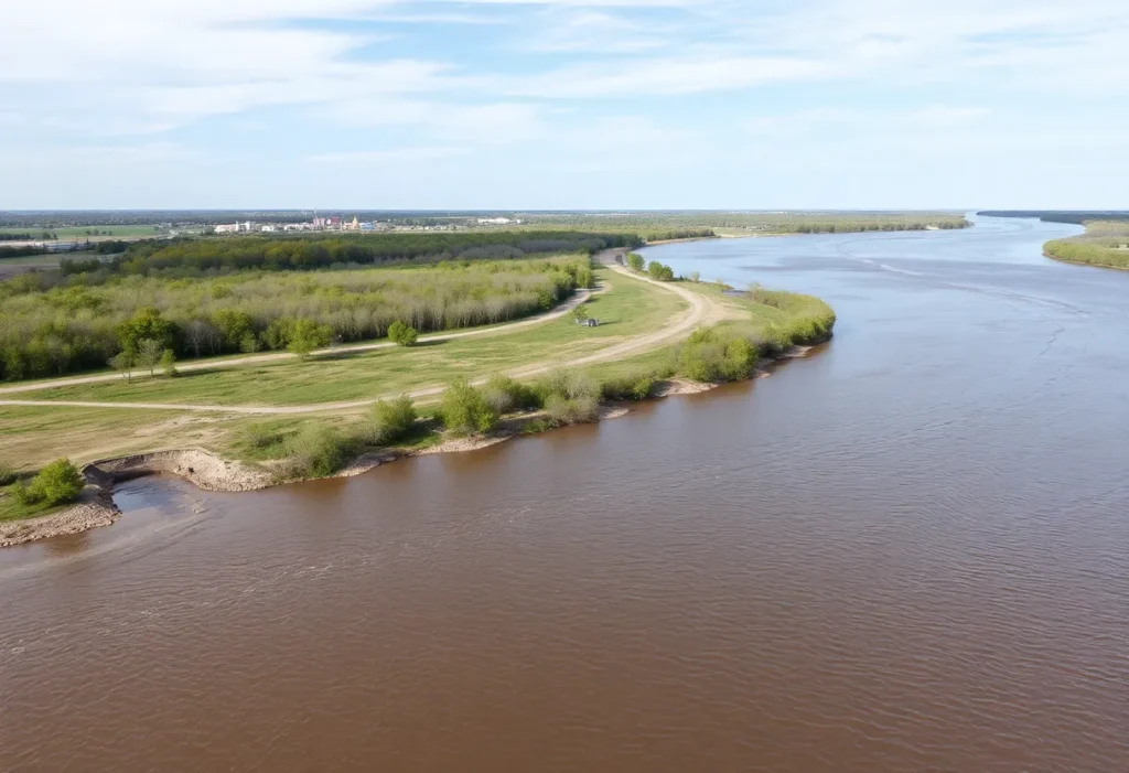 Scenic view of the Red River in Shreveport, Louisiana