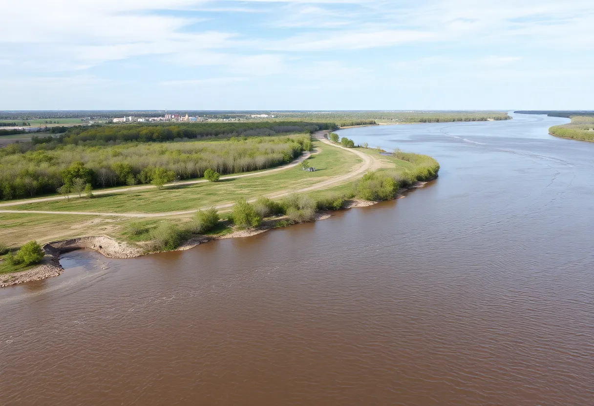 Scenic view of the Red River in Shreveport, Louisiana
