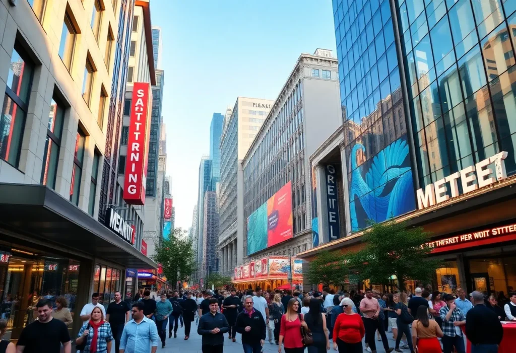 Downtown Shreveport showcasing an entertainment district