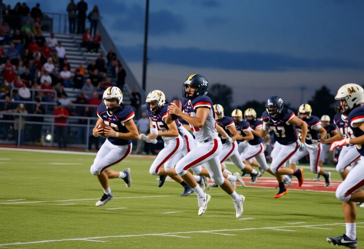 High school football players in action in Shreveport