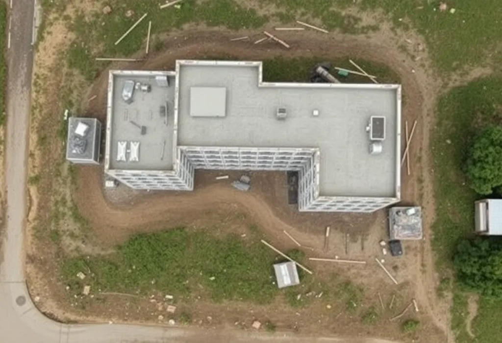 Construction site of Shreveport hotel renovation showing delays.